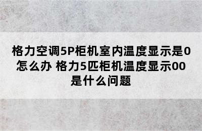 格力空调5P柜机室内温度显示是0怎么办 格力5匹柜机温度显示00是什么问题